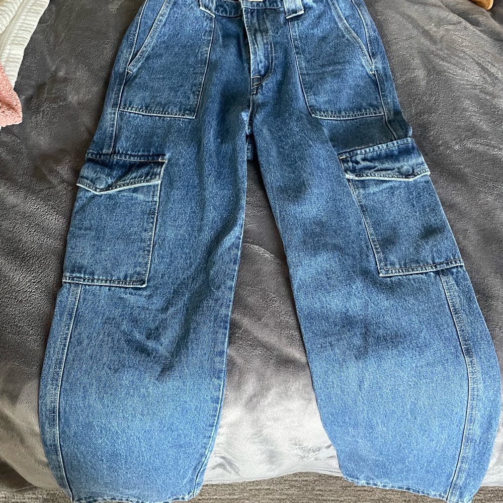 Blue Denim Cargo Pants